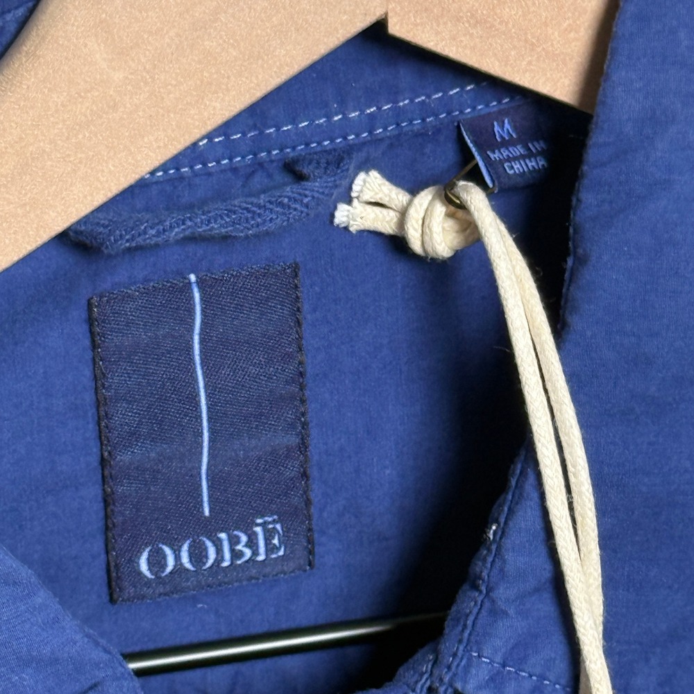 Oobe NEW Mens Shirt M Blue Charleston Popover Cotton Silk Academia Preppy Casual - Picture 3 of 8